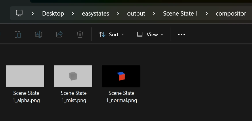 EasyStates Compositor Output Example in File Manager